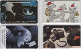 4 ungebrauchte deutsche Telefonkarten aus der P Serie