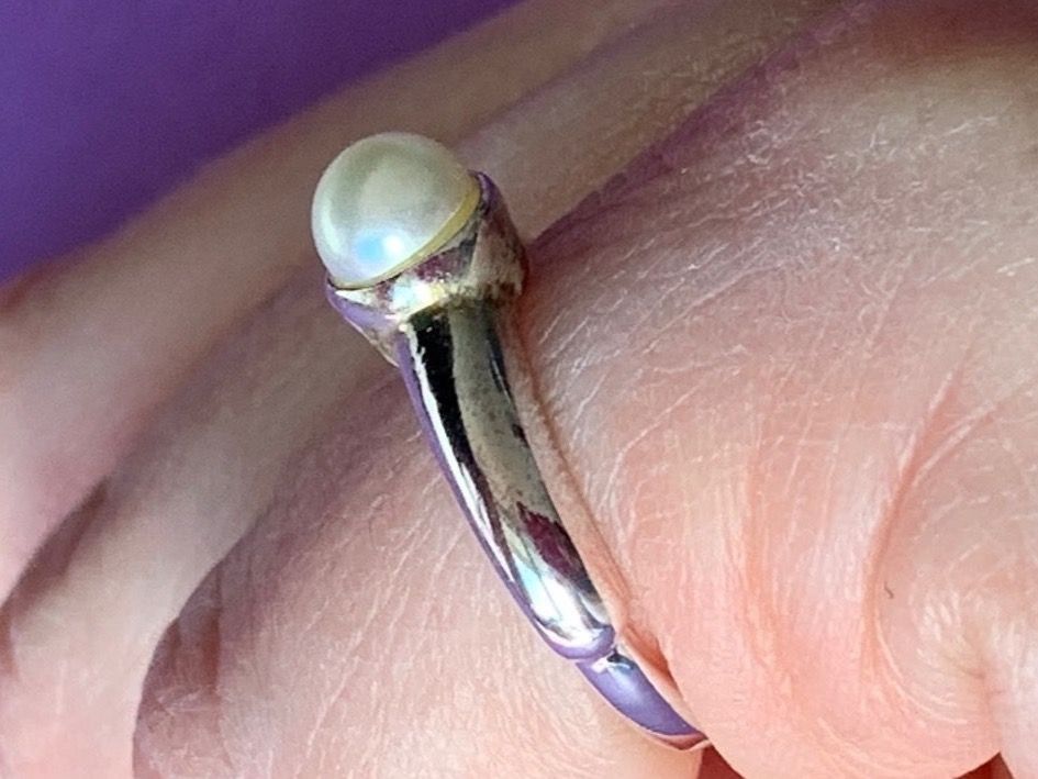 Anelli: Silberner ring mit Perle (54) – Usato da Dittingen venduto da Bellevista