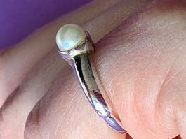 Silberner ring mit Perle (54)