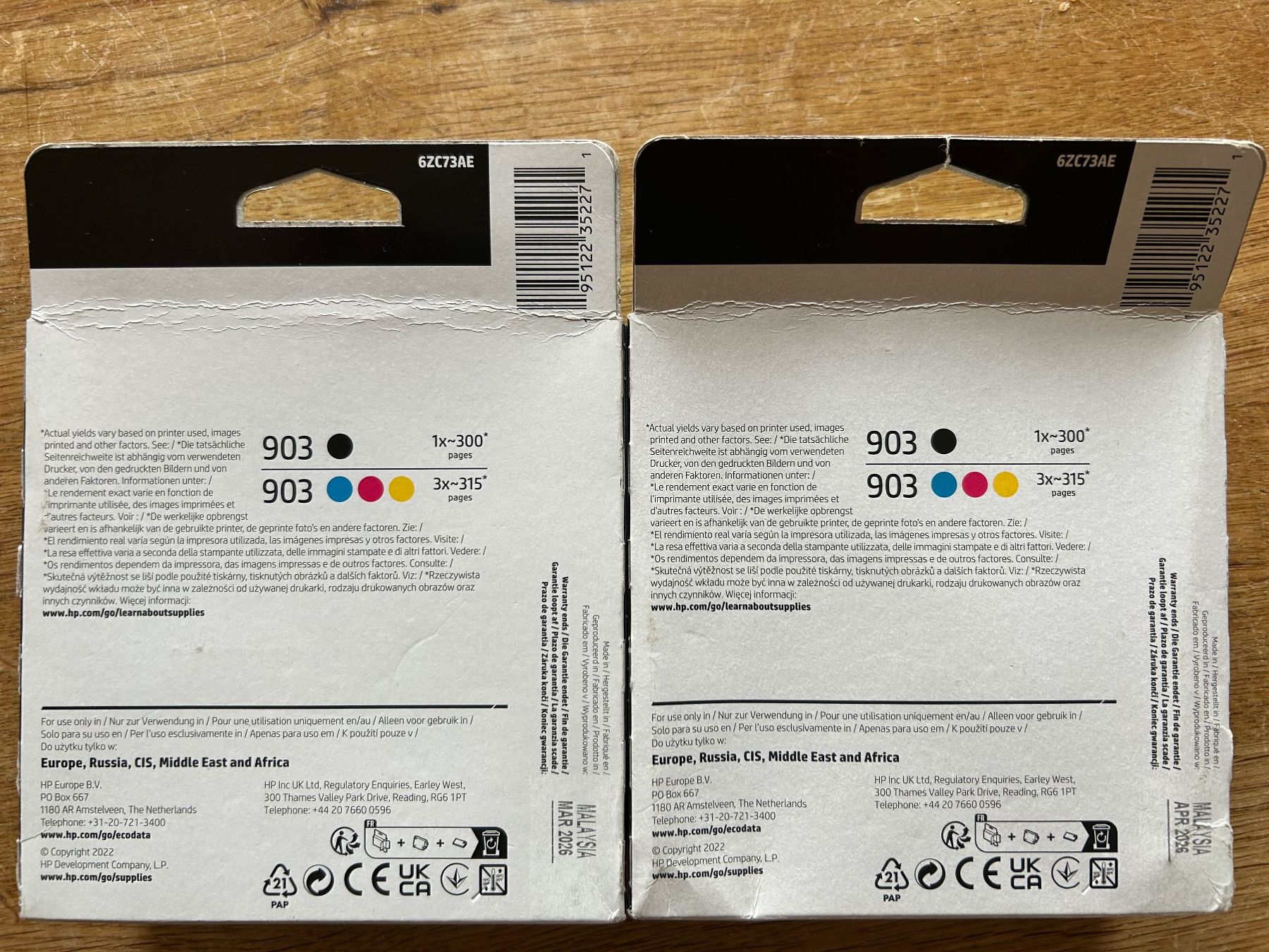 Hewlett Packard Cartucce per stampanti & toner: HP 903 Druckerpatronen 4-pack - 2 Stück – Nuovo e nell'imballaggio originale da Oberwil b. Zug venduto da design_at_work 1