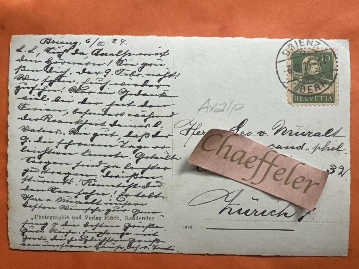 Cartoline postali: Alte Ansichtskarte 1924 Axalp Brienz mit Stempel – Usato da Zürich venduto da Chaeffeler 1