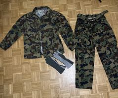 Ensemble militaire camouflage veste pantalon et gants taille