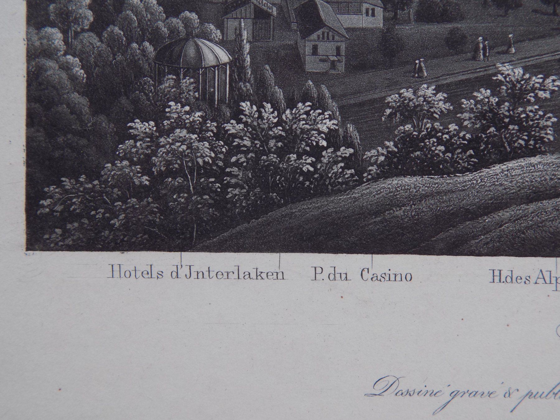 Gravures: Interlaken feine Ansicht von Dikenmann – D'occasion à Risch par Rischli15 3