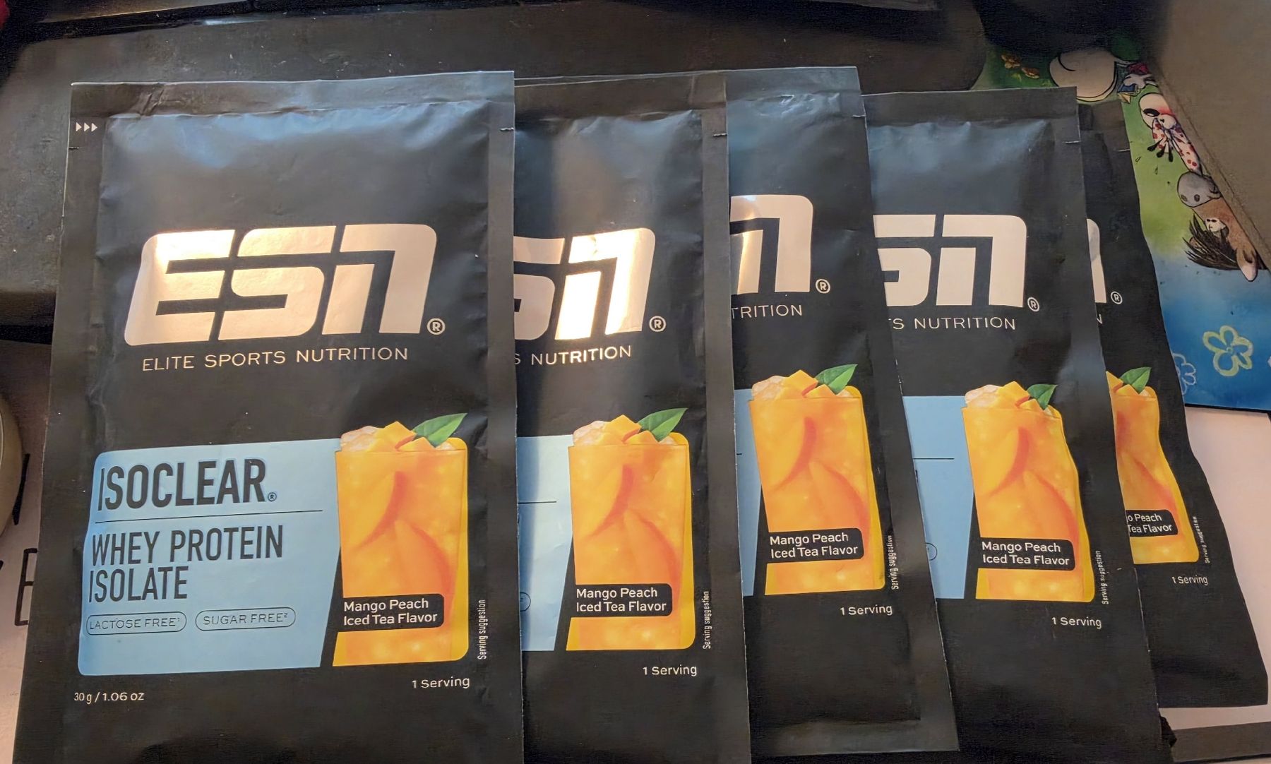 Esn Cibi & Specialità: ESN Isoclear 5x 30 gr Mango Peach Ice Tea – Nuovo e nell'imballaggio originale da Muhen venduto da Savana16
