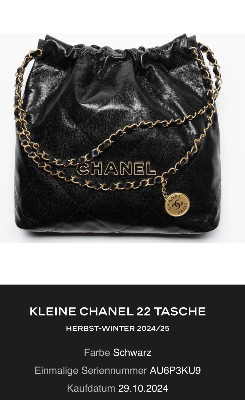 Chanel Taschen für Damen: Chanel 22 Schwarz caviar Leder small – Neu und originalverpackt aus Zürich von Loveluxery