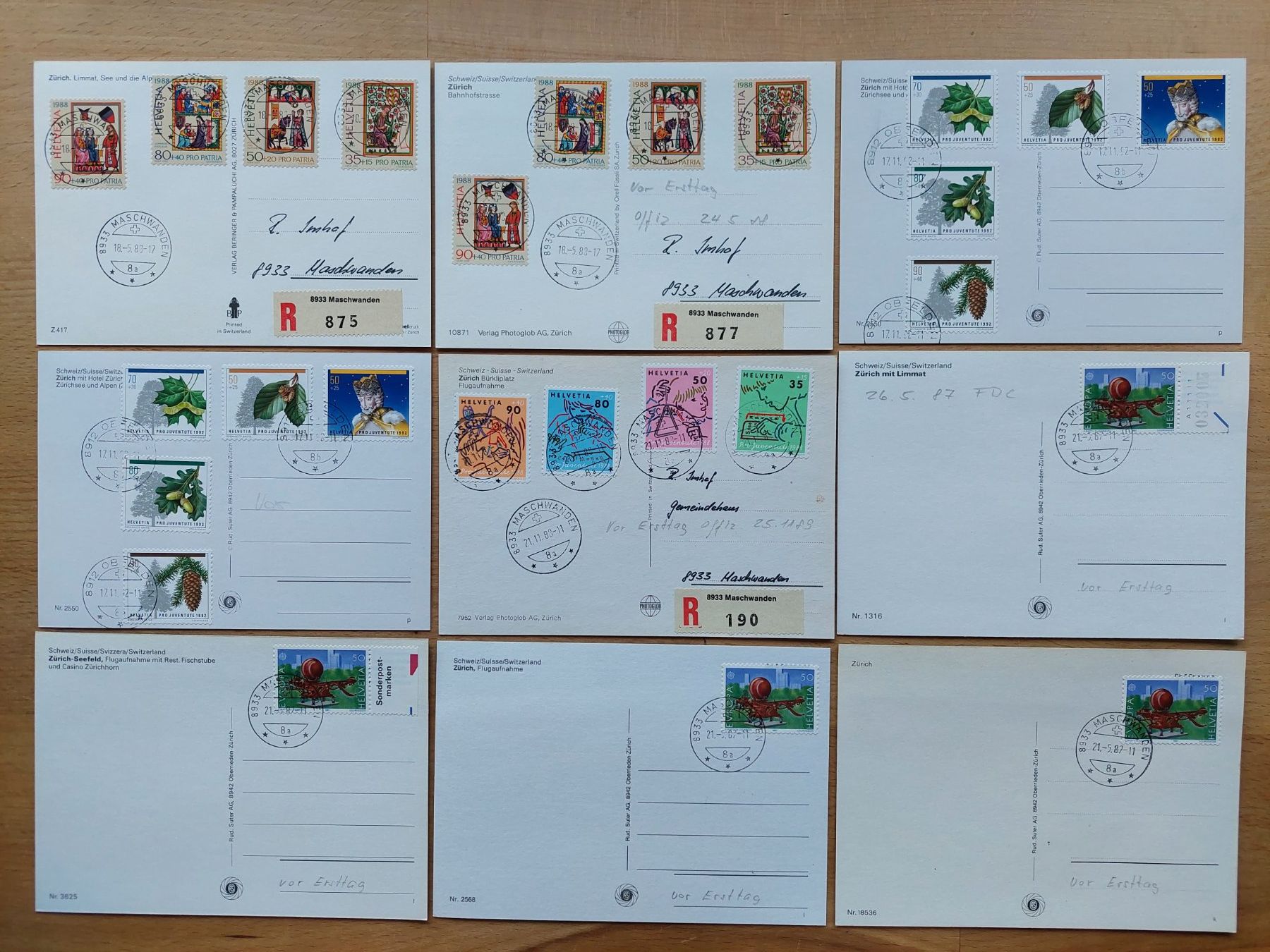 Tutti i francobolli: 29 Ansichtskarten Zürich gestempelt vor Ersttag – Usato da Obfelden venduto da Foto_Bild_Kunst_Buch 1