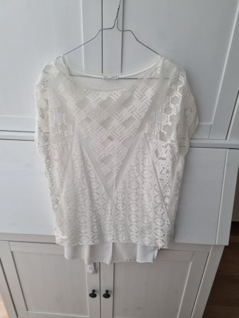 Zara Top/Shirt aus Spitze weiss Gr. S