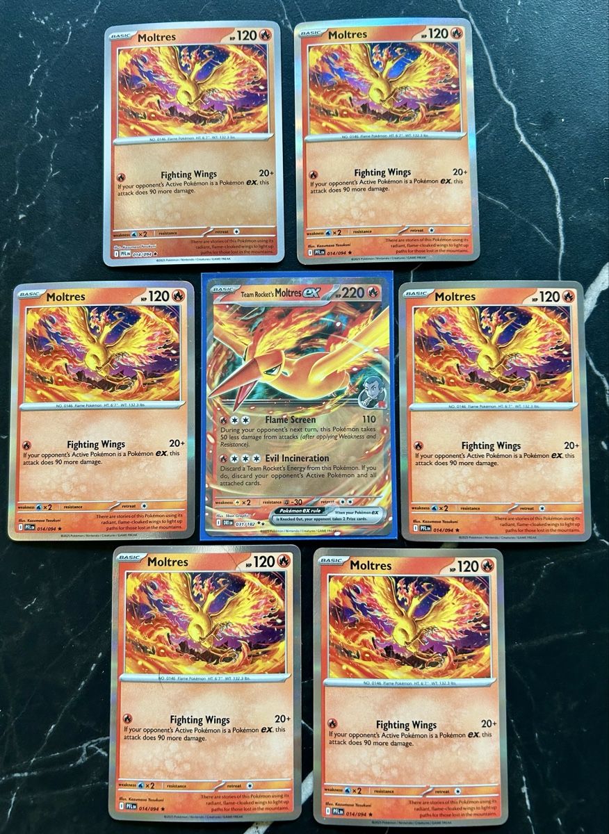 Pokémon Sammelbilder & Trading cards: Carte Pokémon Moltres lotto 7 pezzi HOLO E REVERSE + EX – Gebraucht aus Balerna von Roby-Pokemon