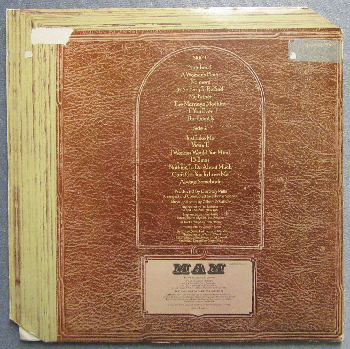 Dischi in vinile: LP - Gilbert O'Sullivan - A Stranger In My Own Back Yard – Usato da Auenstein venduto da Padabimbim 2
