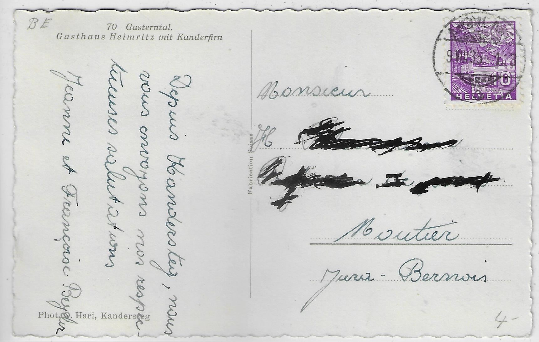 Cartoline postali: Gasterntal - Gasthaus Heimritz mit – Usato da Ettingen venduto da Kartenplanet 1