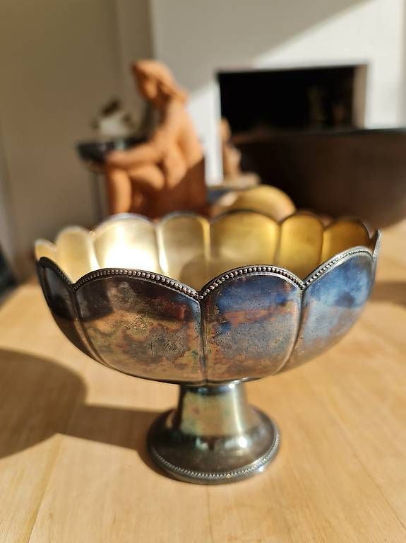 Ciotole: Fussschale, antik, versilbert, Durchmesser 17 cm – Usato da Thun venduto da Lieblingsblume 2