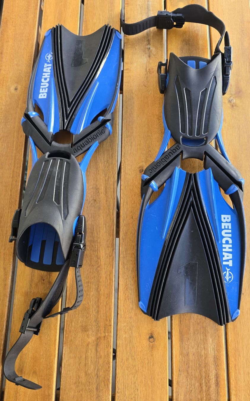 Flossen, Masken & Schnorchel: Taucherflossen BEUCHAT Aquabionic Grösse S-M mit Tasche – Gebraucht aus Binningen von LizzyCrush