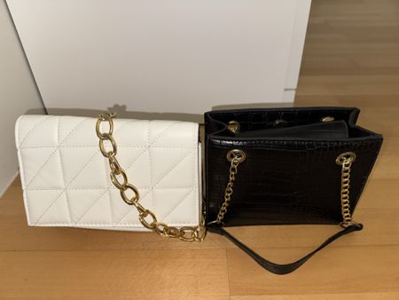 Trendige Damen Handtaschen Set - Schwarz & Weiss