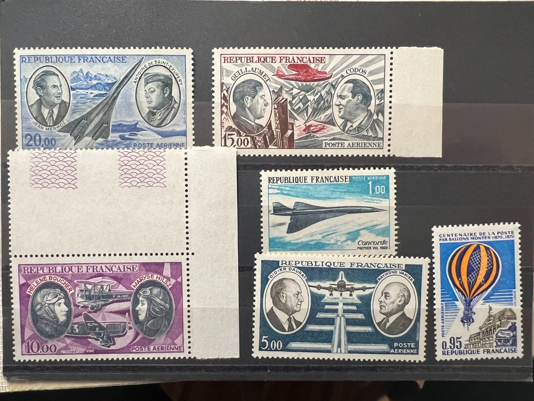 Tutti i francobolli: 6 Poste aérienne neufs ** 1969-1973 – Nuovo e nell'imballaggio originale da Lausanne venduto da ffhoud