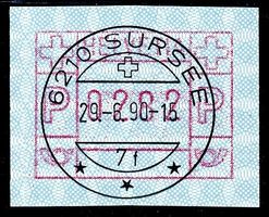 ATM 7AIII d Wertfehldruck 282 Rp. Wertstufe 0282 Vollstempel