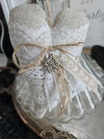 Herz Liebe Valentinstag Leinen Spitze Edelweiss Landhaus