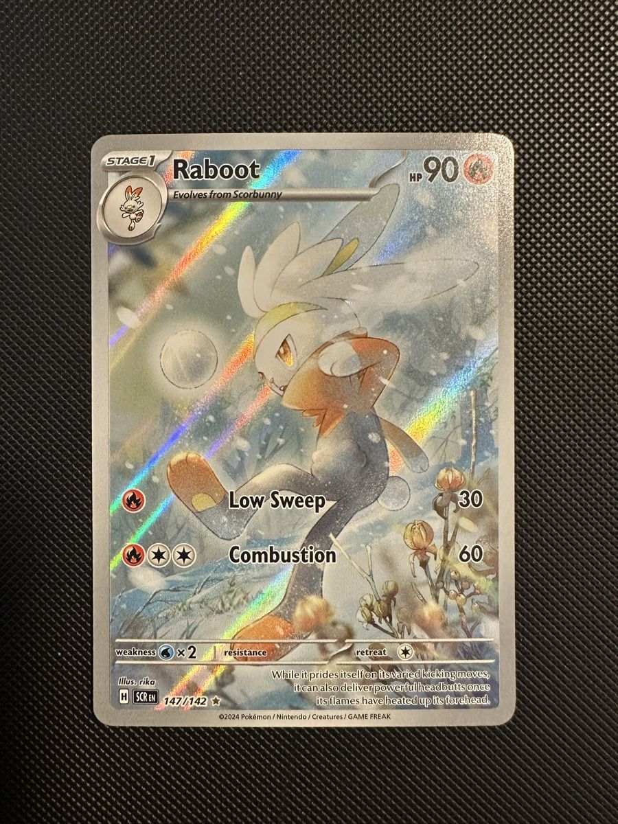 Pokémon Carte collezionabili: Raboot - Pokemon  Stellar Crown - 147/142 EN – Usato da Möhlin venduto da ChariShop-TCG