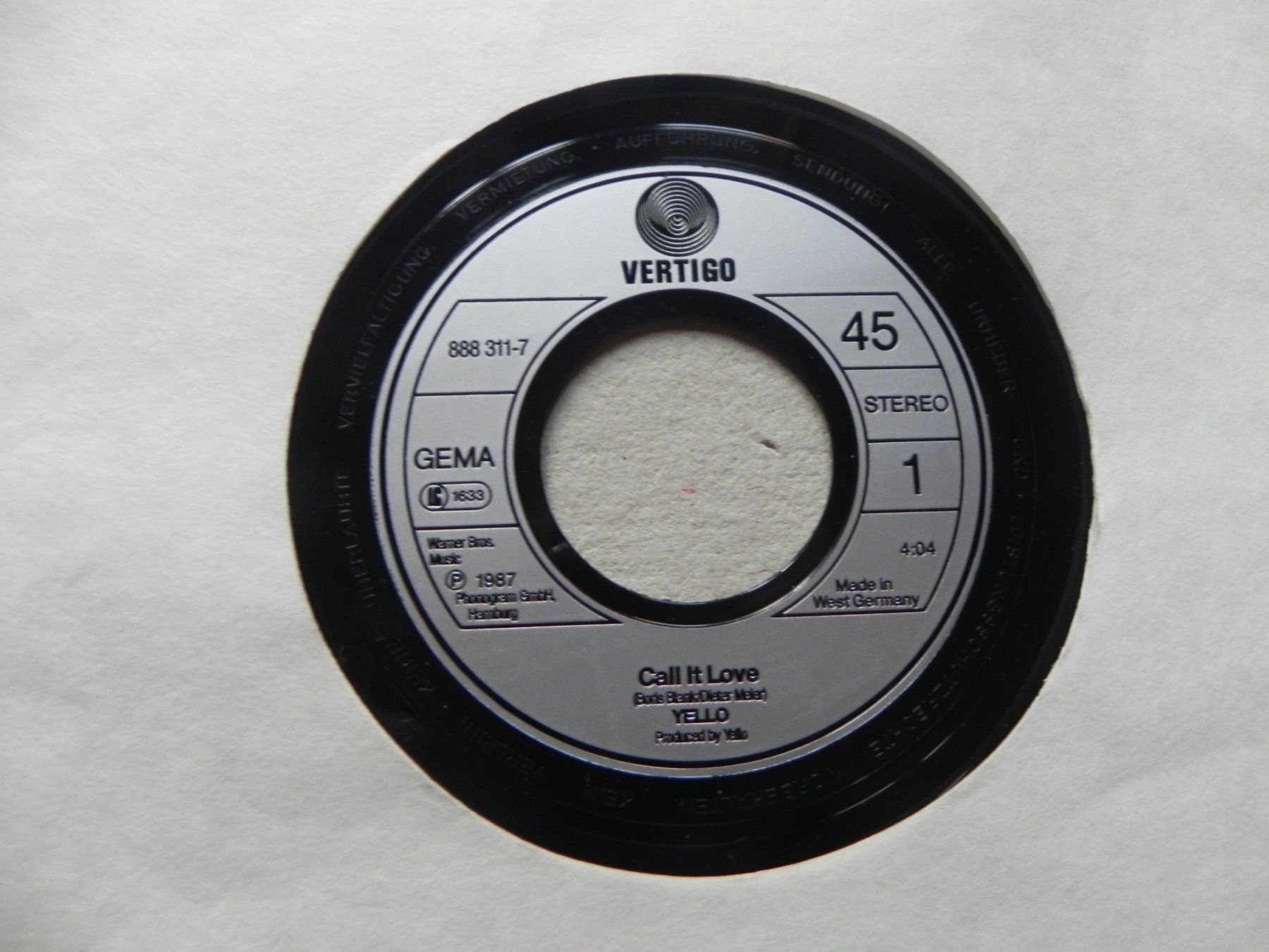 Dischi in vinile: Single 7" CH Duo Yello 1987 Meier / Blank Hit : Call it Love – Usato da Siebnen venduto da krimsie 2