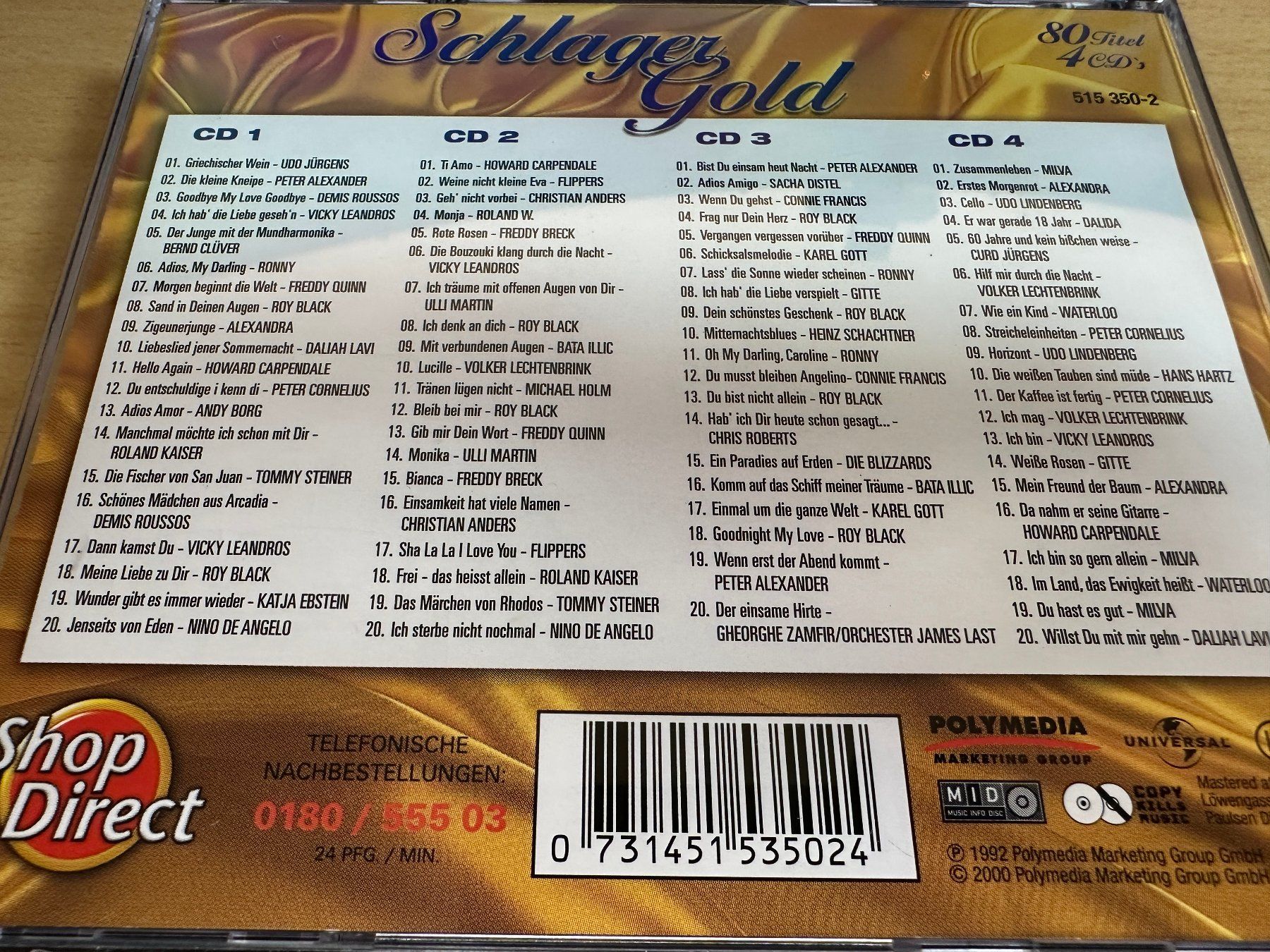 CD: Various – Schlager Gold - 4 CD – Usato da Rikon im Tösstal venduto da Alpenmutz 1