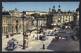 Zürich, Strassenbahnen auf dem Bahnhofp