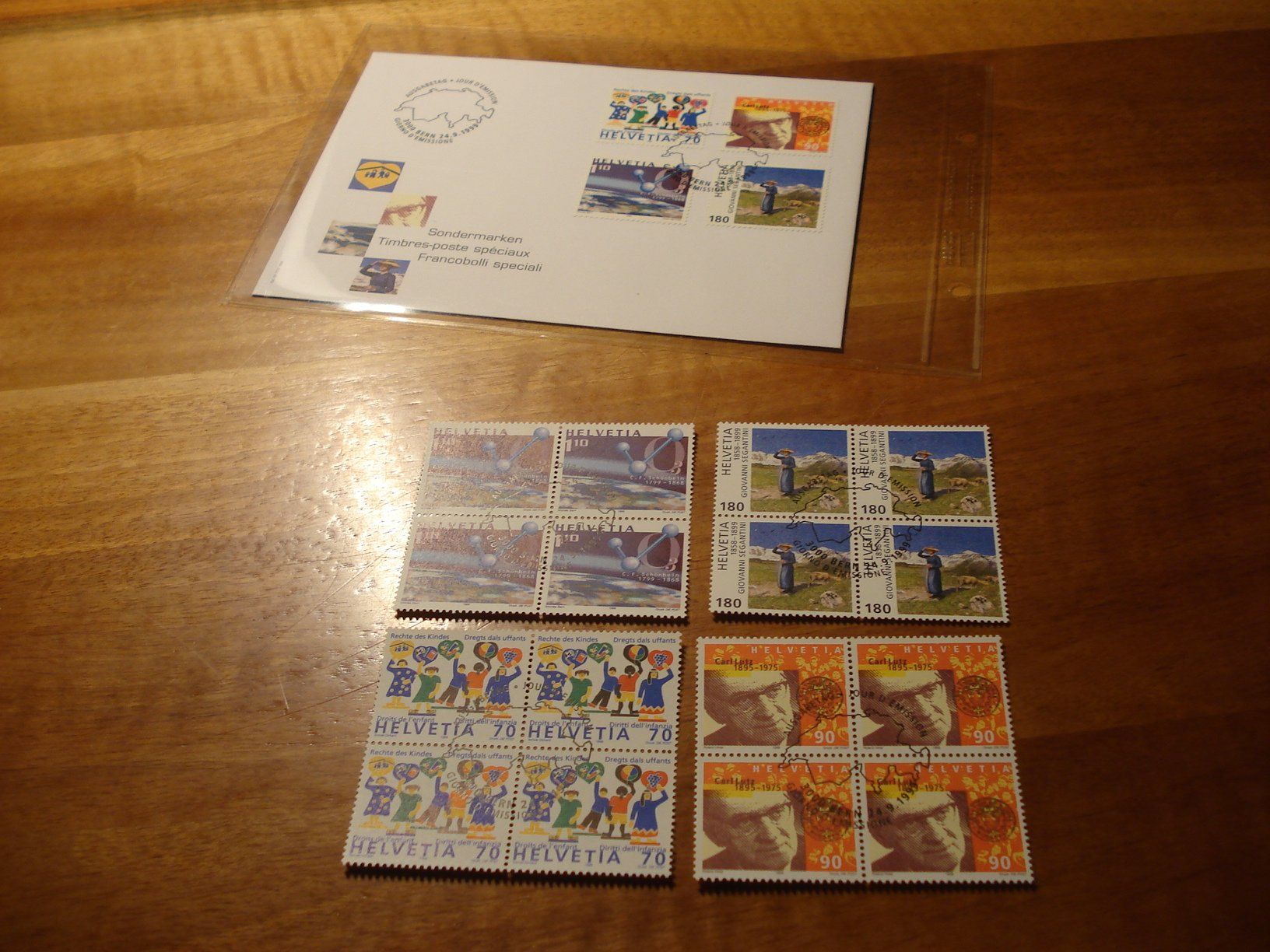 Tutti i francobolli: Satz Sondermarken 1999, FDC + 4ererblocks ET-o – Usato da Niederwil AG venduto da morostahu 1