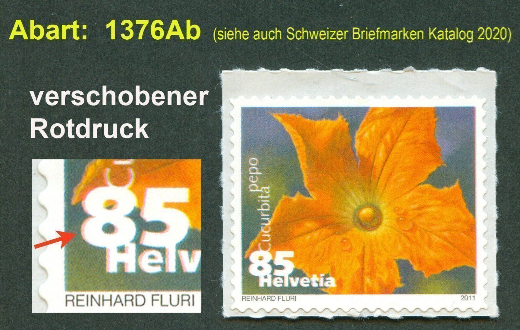Tutti i francobolli: 2011 1376Ab Verschiebung der roten Druckfarbe – Nuovo (secondo la descrizione) da Frauenfeld venduto da Interessent1