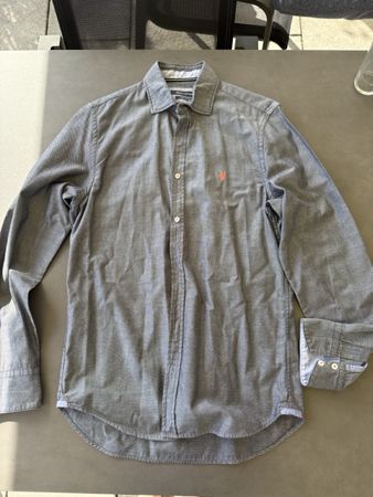 Marc O’Polo Herren Hemd, Grau/ Blau