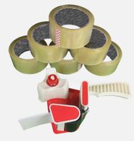 Handabroller + 6 Klebeband Paketbandabroller Packbandabrolle