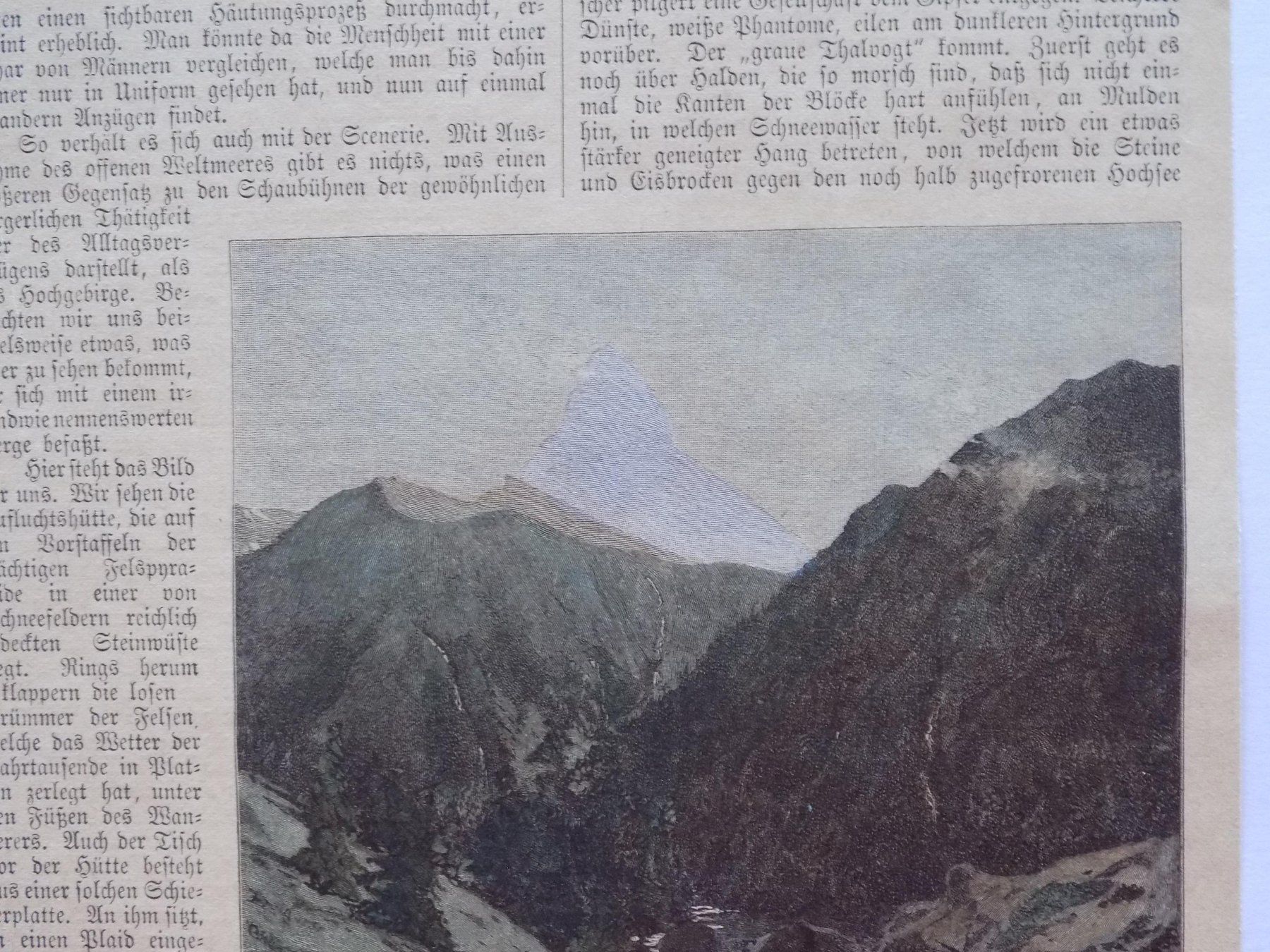 Incisioni: Matterhorn kolorierte Xylographie – Usato da Risch venduto da Antikfee 4
