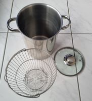 Spargeltopf mit Einsatz und Glasdeckel