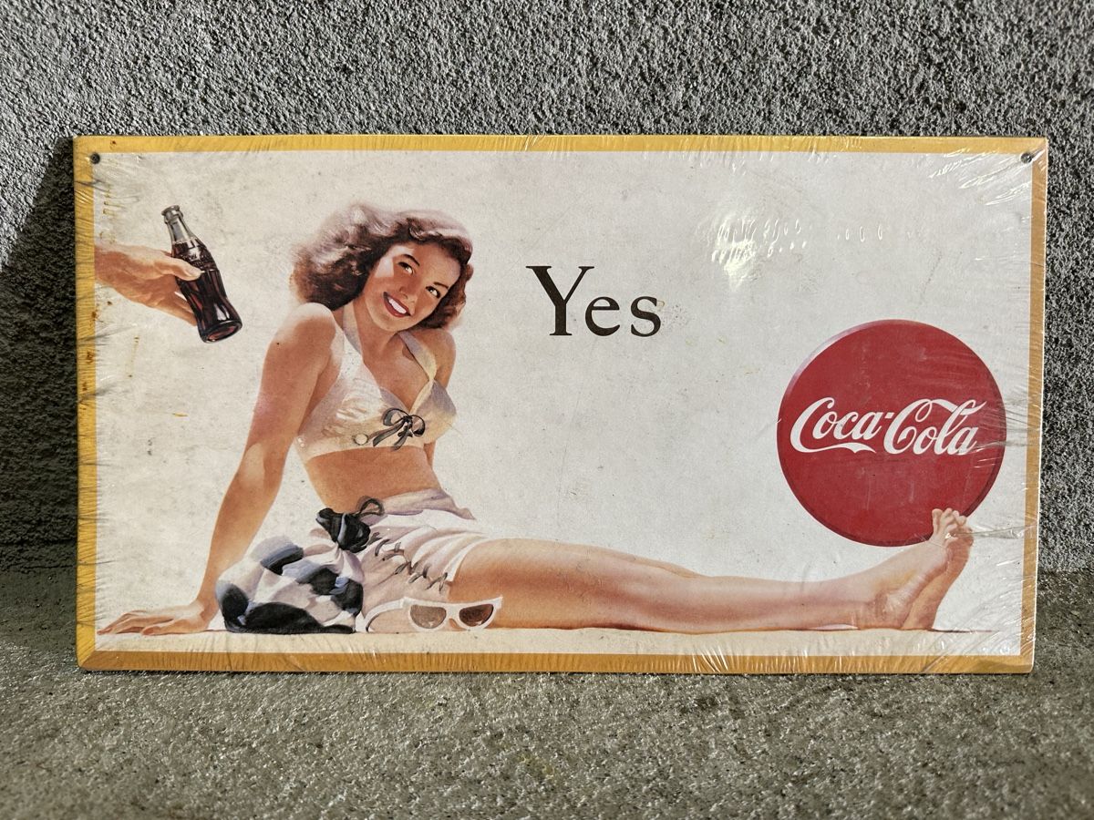 Insegne: Coca Cola pin up Werbung Reklame  – Usato da Reinach AG venduto da rares75