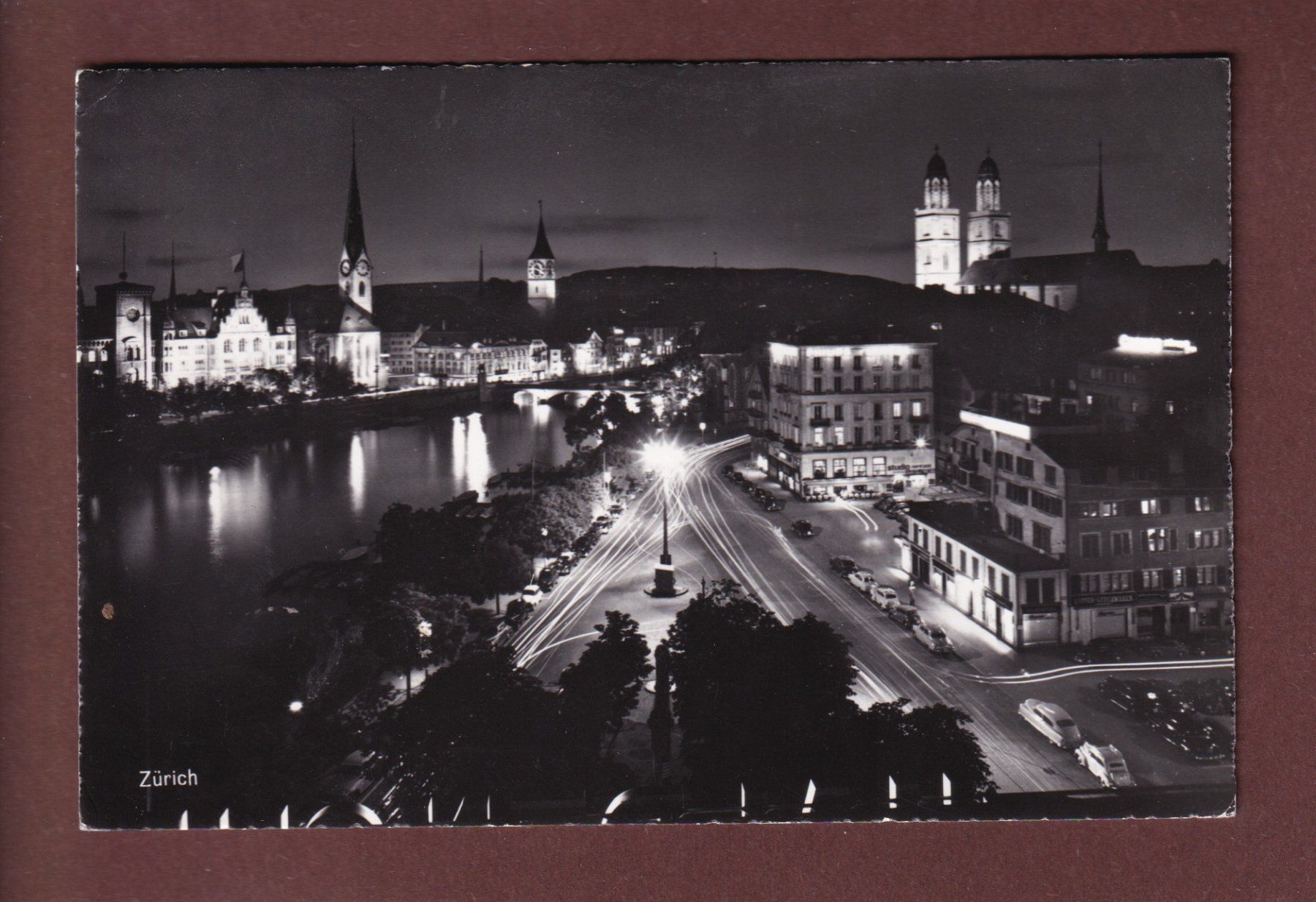 Ansichtskarten: ZÜRICH bei Nacht – Gebraucht aus Pully von nicecards-shop