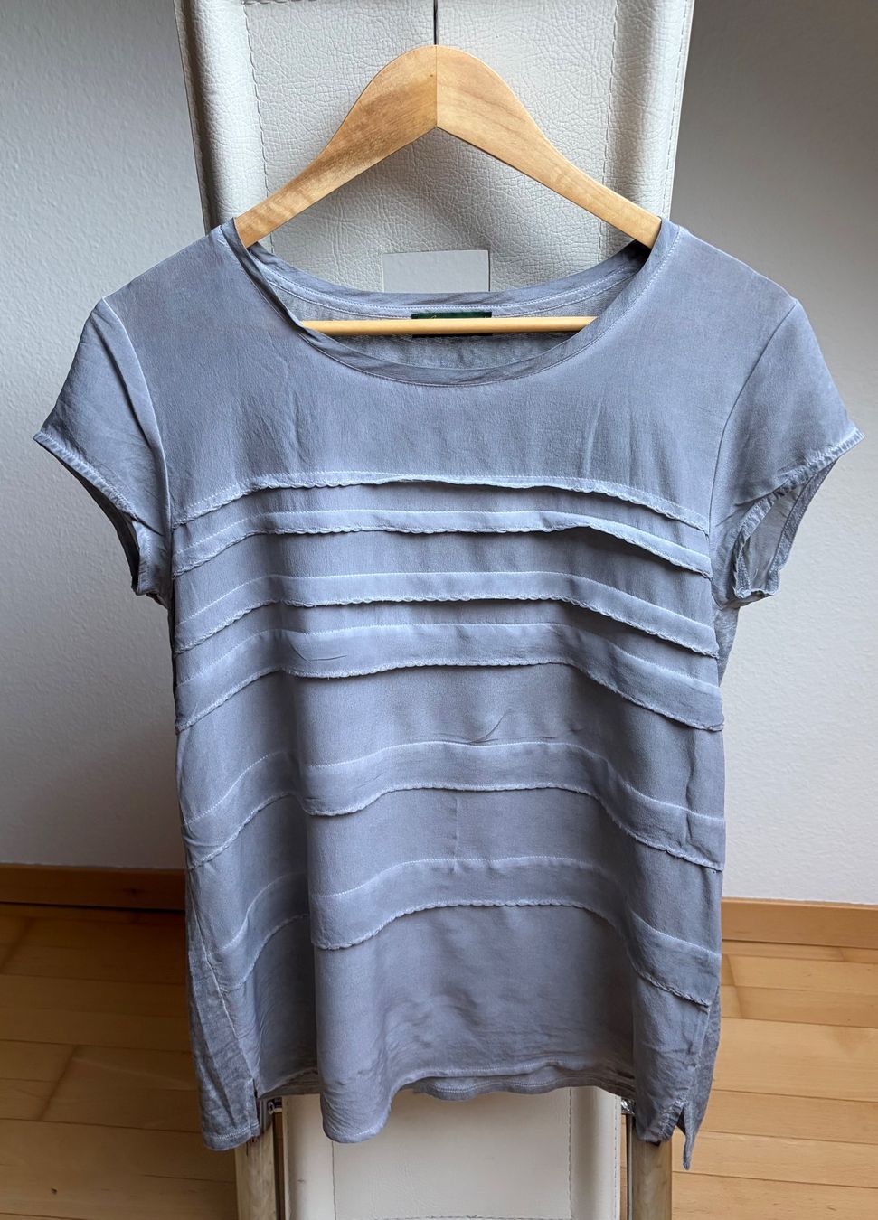 Blusen: Grüner Seide / Leinen Shirtbluse Gr.38 – Gebraucht aus Unterägeri von Jutka_04 4