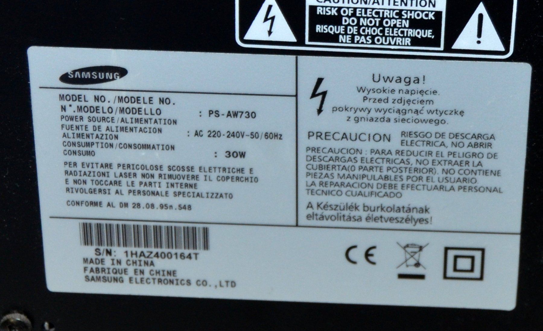 Samsung Casse acustiche: Samsung PS-AW730 Subwoofer – Usato da Collonges venduto da arashee 5