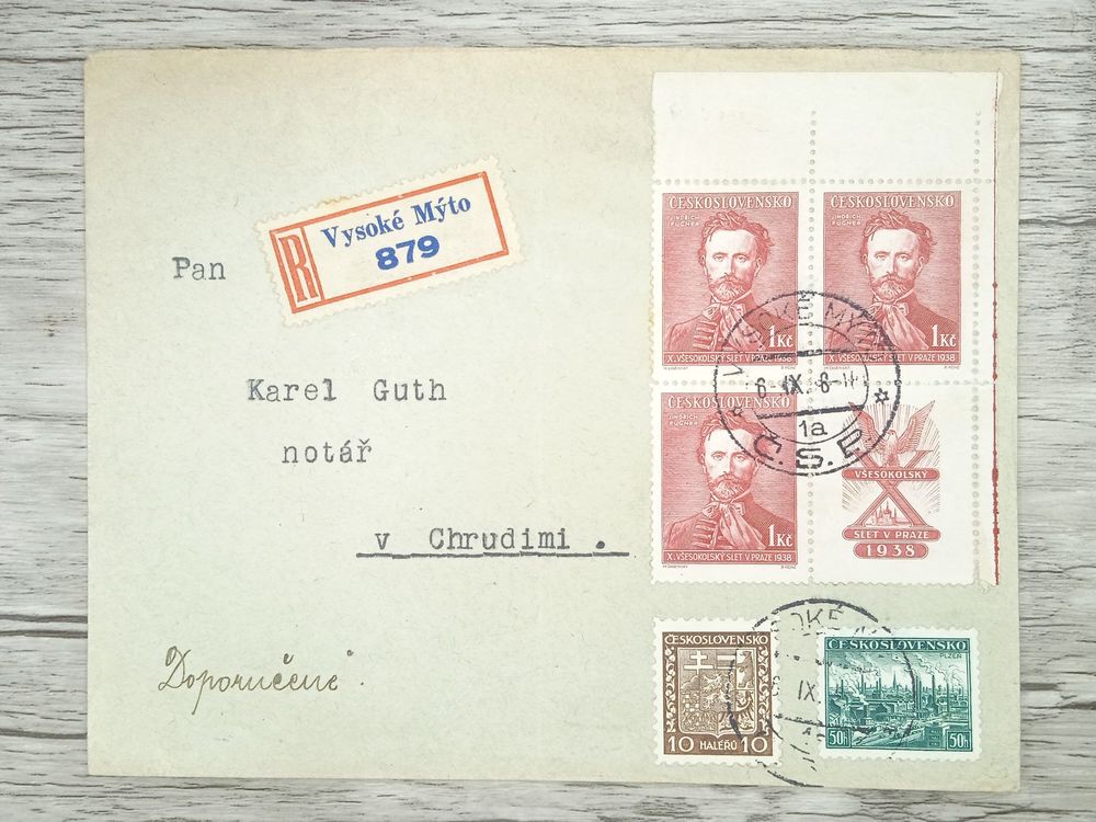 TR68 Enveloppe + Timbre Ceskoslovensko 1938 | Kaufen auf Ricardo