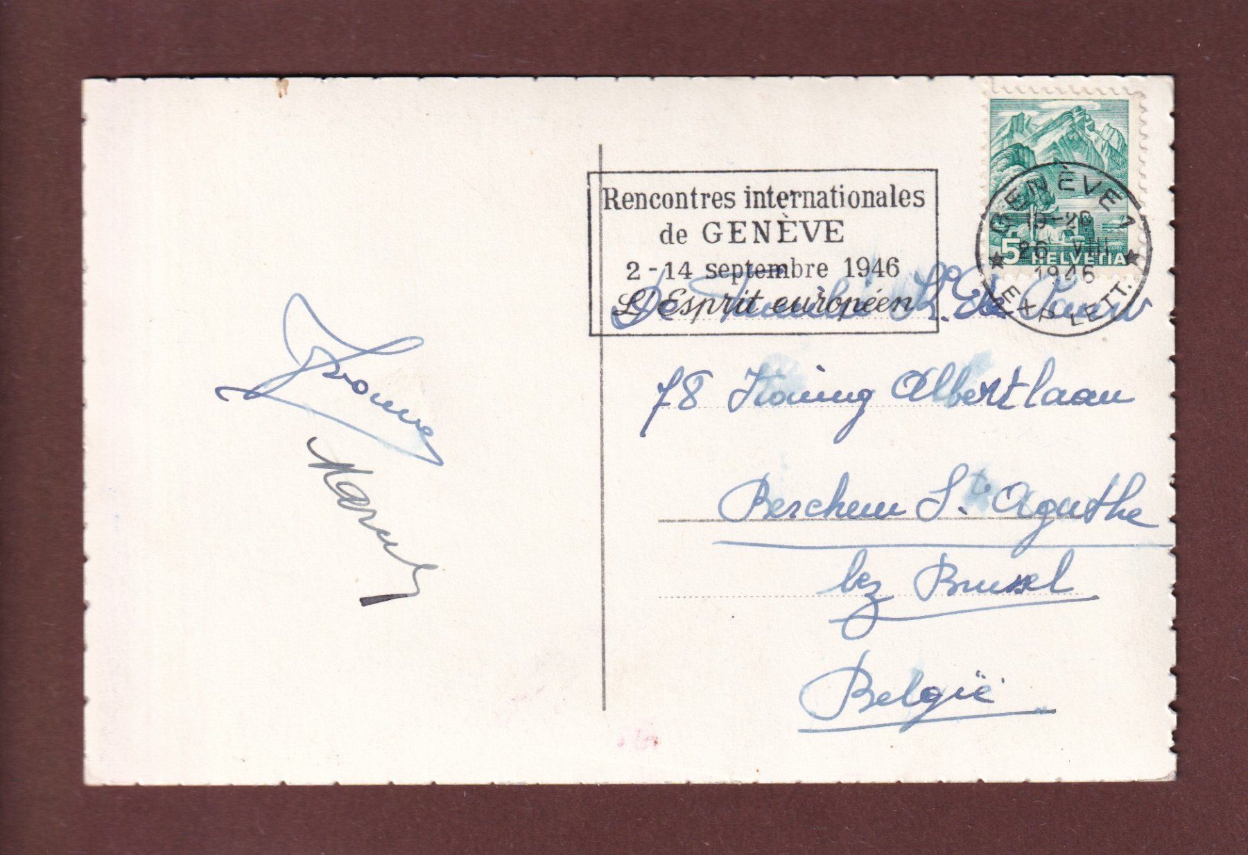 Cartoline postali: GENEVE - bateau - 1945 – Usato da Pully venduto da nicecards 1