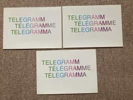 3 Stück Telegramm Umschlag Pro Juventute 