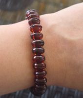 🩸 Blut-Bernstein Armband im Kaffeebohnen-Look ✨