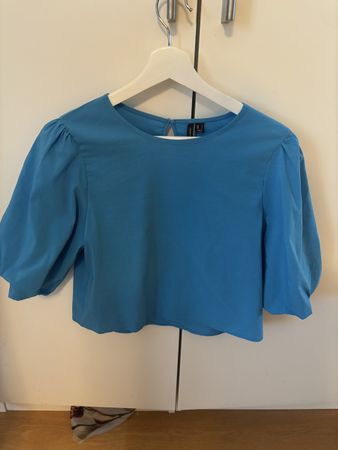 Damen Bluse blau Grösse S VERO MODA mit Puffärmel