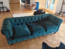 Sofa 3-Sitzer "Chesterfield" style grün