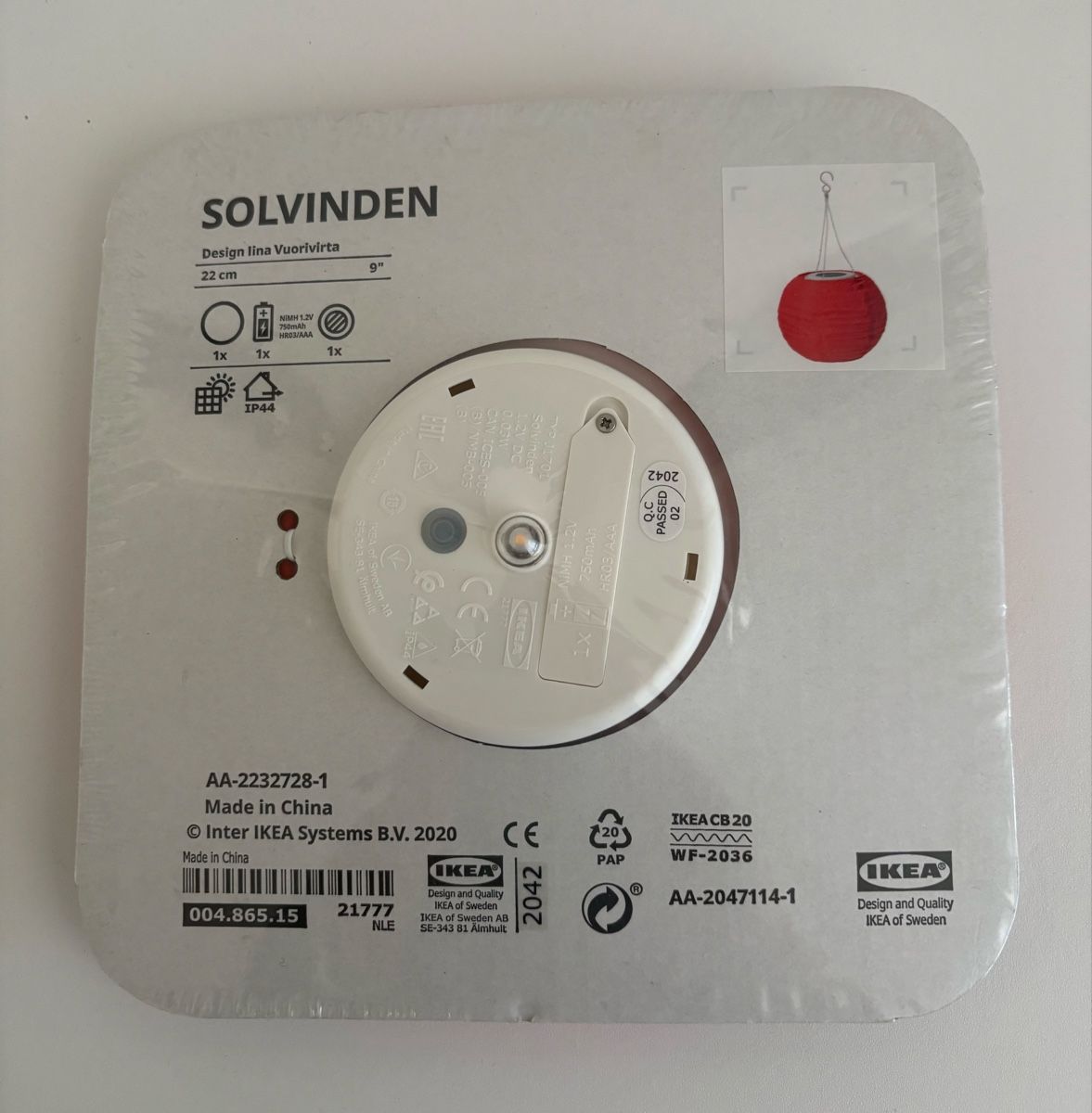 Ikea Lampen: SOLVINDEN IKEA  neu 22cm rot – Neu (gemäss Beschreibung) aus Ettingen von Stargate63 1