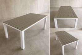 Gartentisch Grau Weiss L 173cm