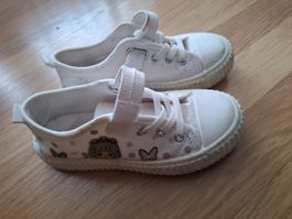 Stoffschuhe Mädchen weiss mit Motiv Gr. 32