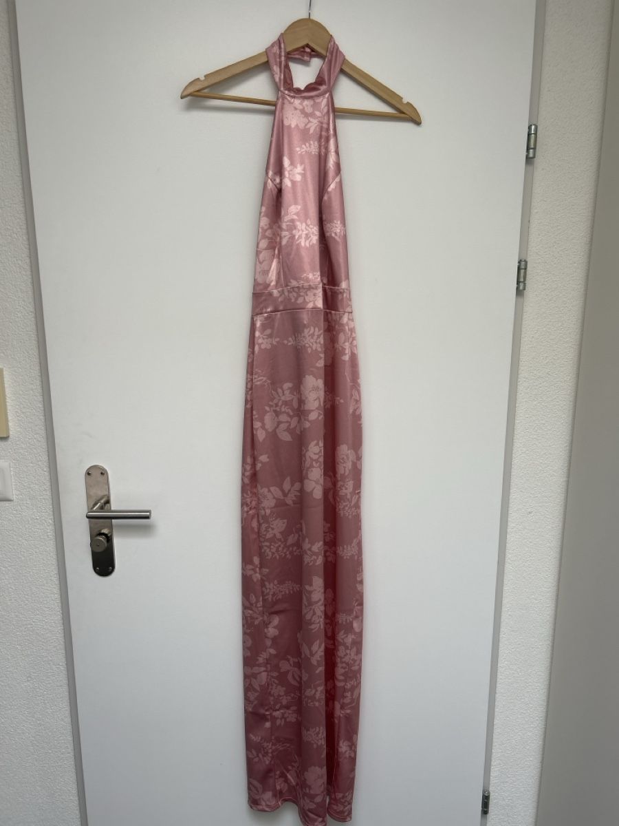 Vestiti: Rosa Satin-Kleid mit Blumenmuster – Usato da Schwarzenbach SG venduto da spa_28pd 3