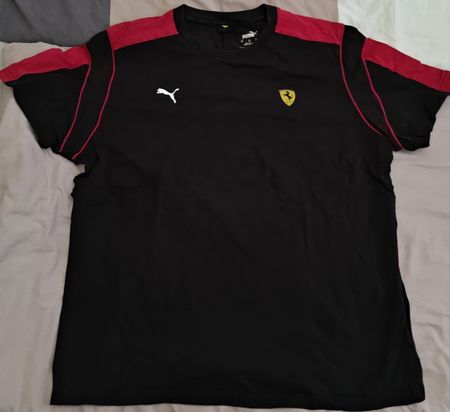 T-shirt coton Ferrari noir/rouge