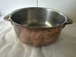 Kupfert topf mit Edelstahl innen Grösse ca. 16cm Durchmesser