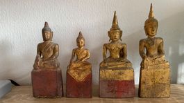 4 Stk. alte Buddhas aus Thailand