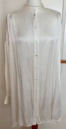 ENRICA Japan Seidenbluse / Hemdkleid, weiss, M / 38