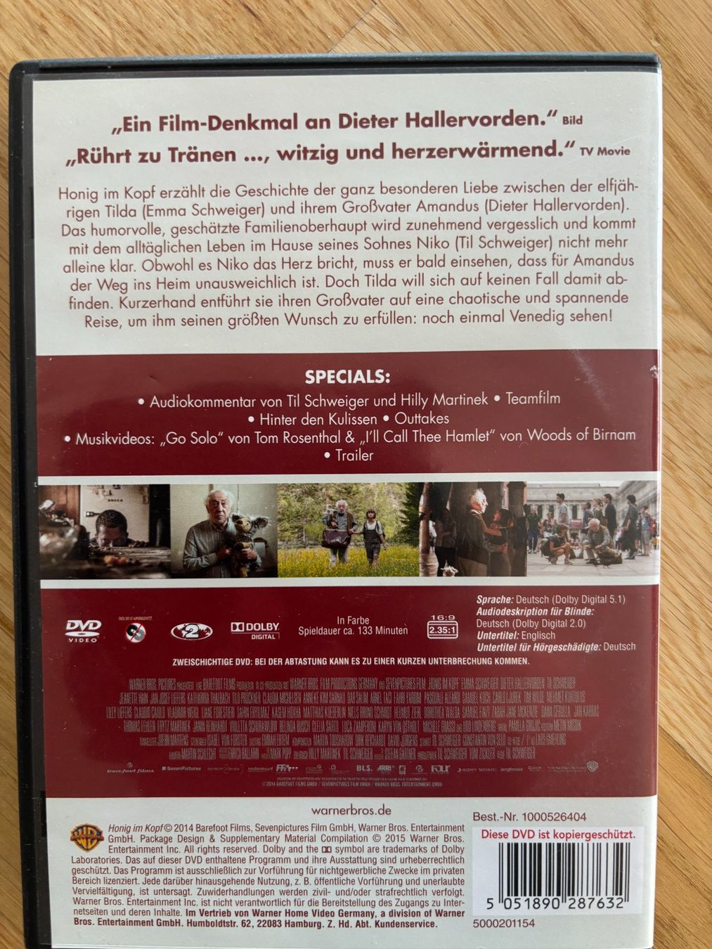 Alle DVDs: DVD Honig im Kopf – Gebraucht aus Riehen von martinaaebersold 1