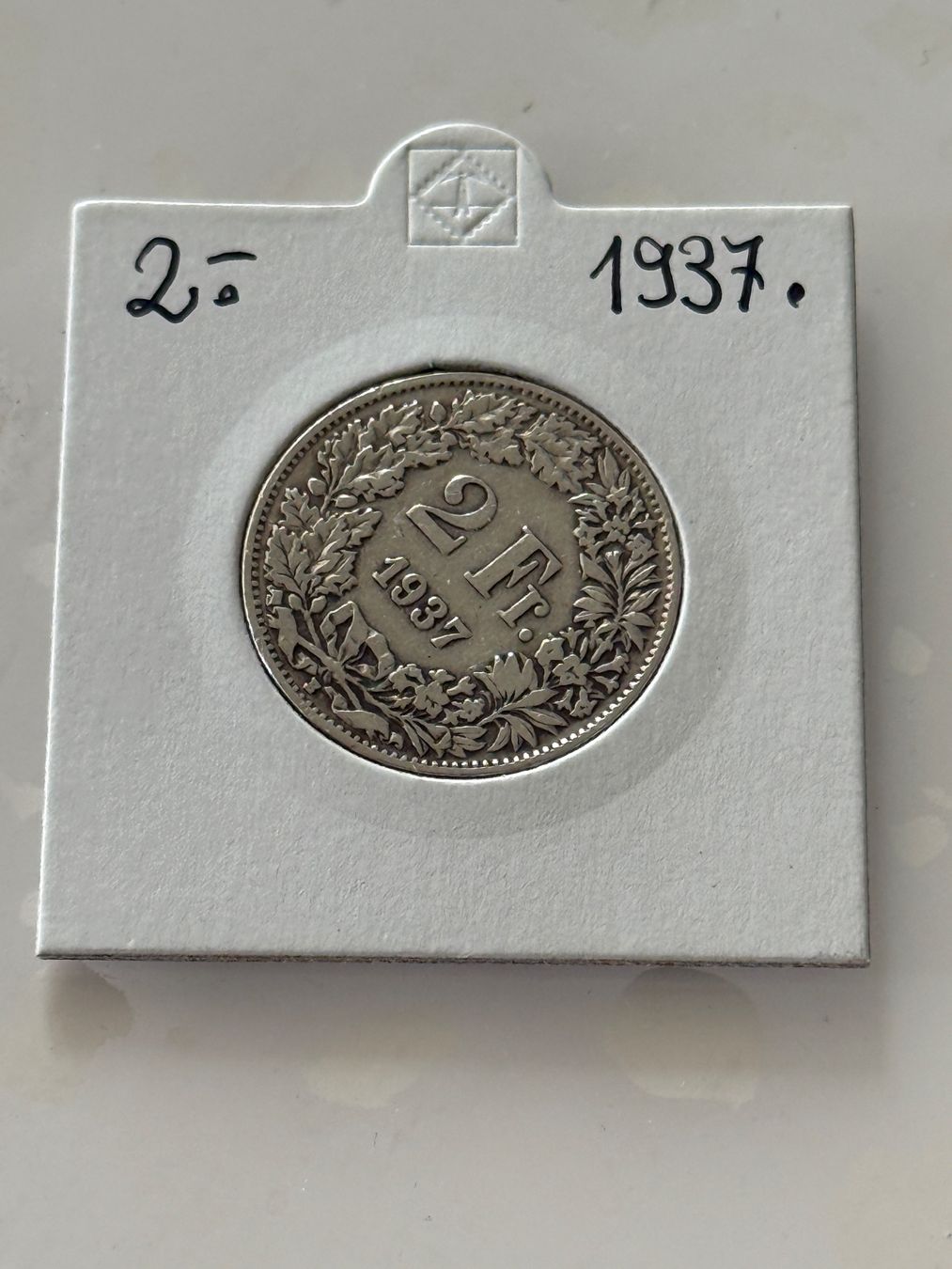Tutti le monete: 2 Franken 1937  Rar – Usato da Wallisellen venduto da SWISS_SILVER1